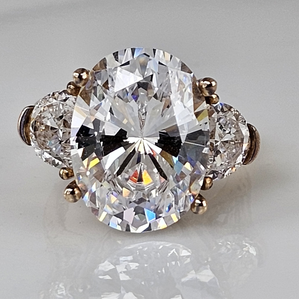 Victoria Wieck Vintage Real Quartz Ring Gold Vermeil Size 8! RARE - Picture 11 of 11